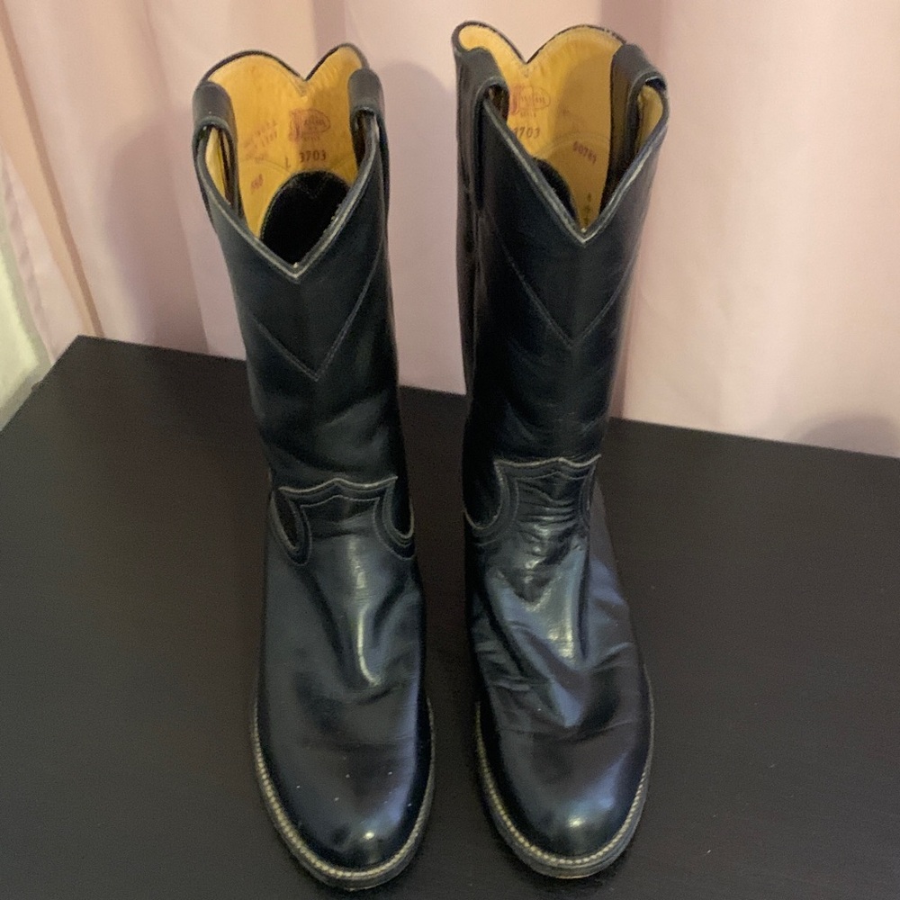 Justin Roper Boots Black Leather